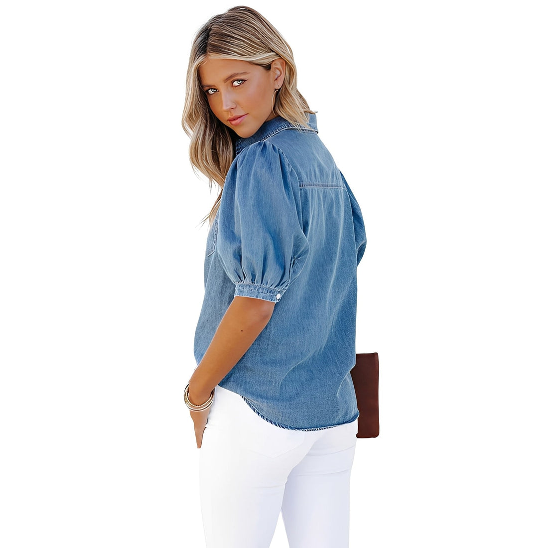Cinddy - Camicia in denim classica e confortevole per donne