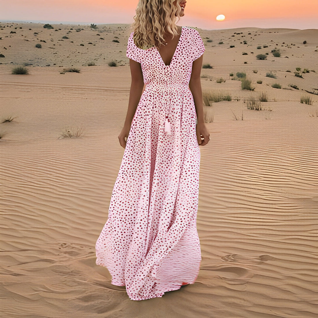 Shanna - Abito da spiaggia boho a pois per donne