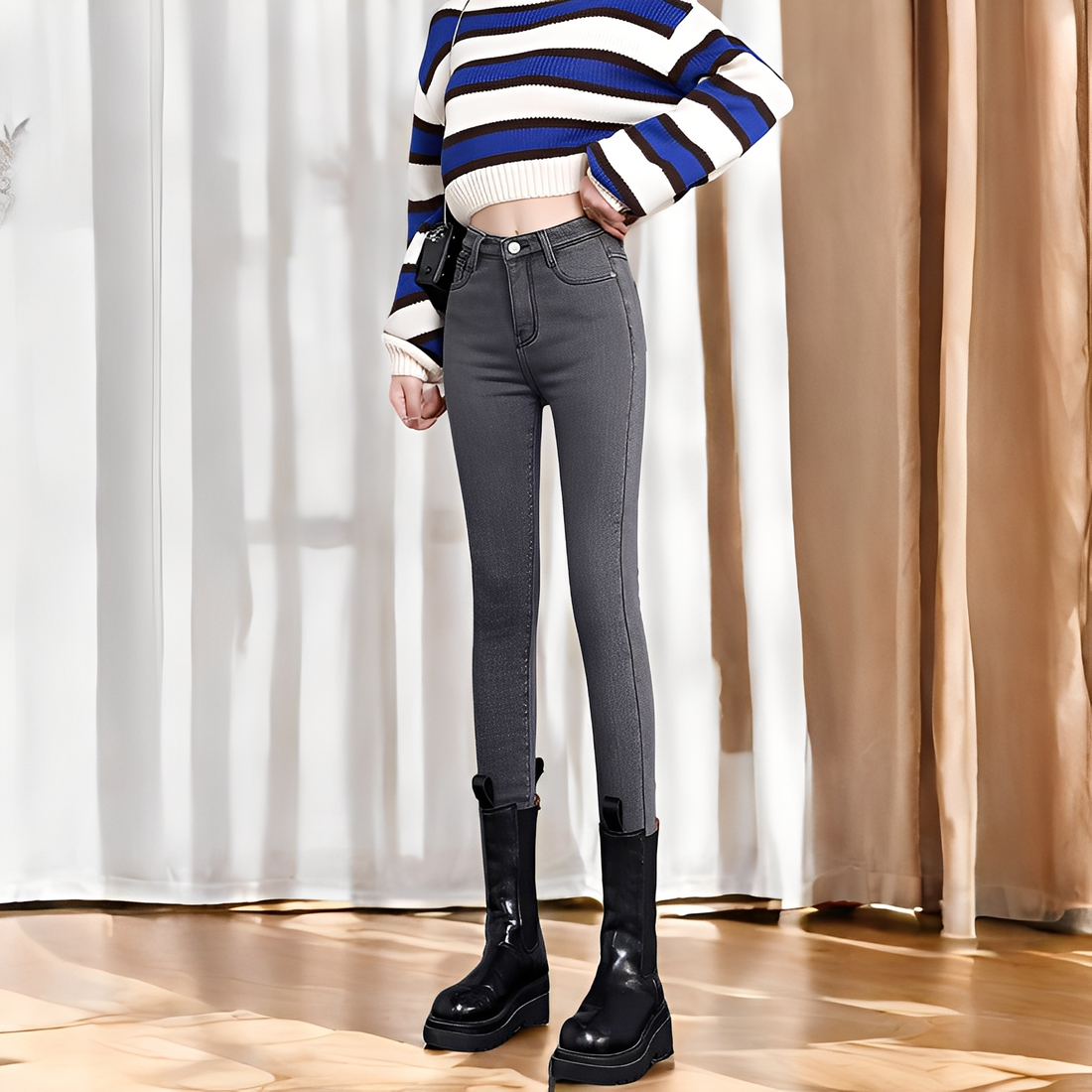 Betty - Jeans skinny termici caldi per donne
