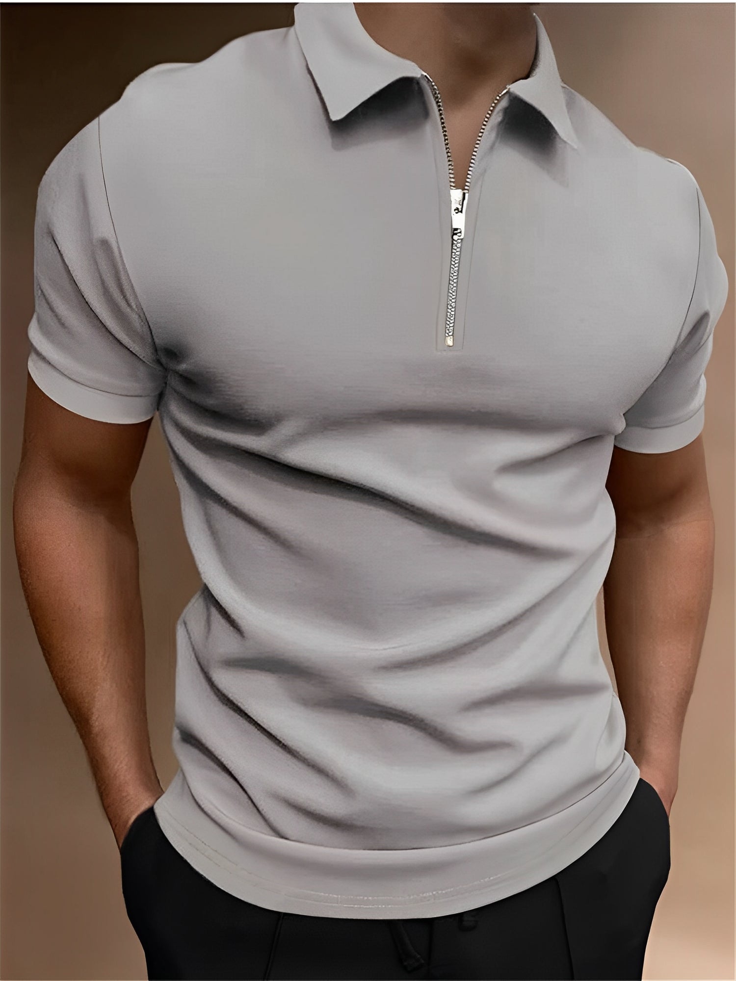 Carl - Polo casual con zip per uomini