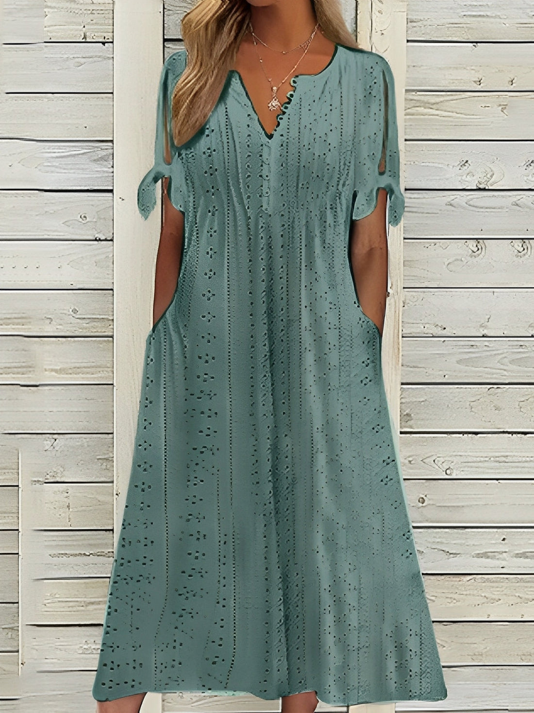 Elena - Abito midi boho con dettagli cut-out