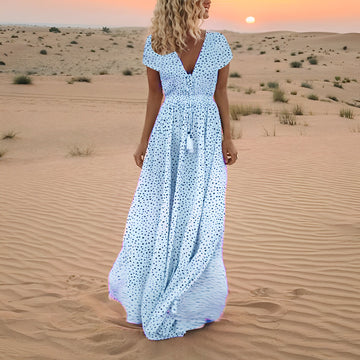 Shanna - Abito da spiaggia boho a pois per donne