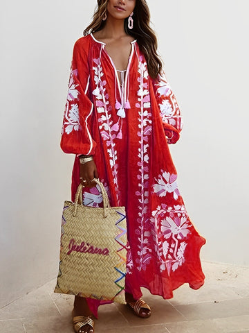 Tahlia - Abito maxi oversize con motivo floreale per donne