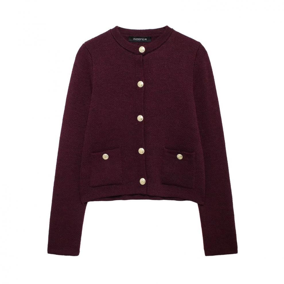 Zinnia - Cardigan casual con bottoni dorati per donne