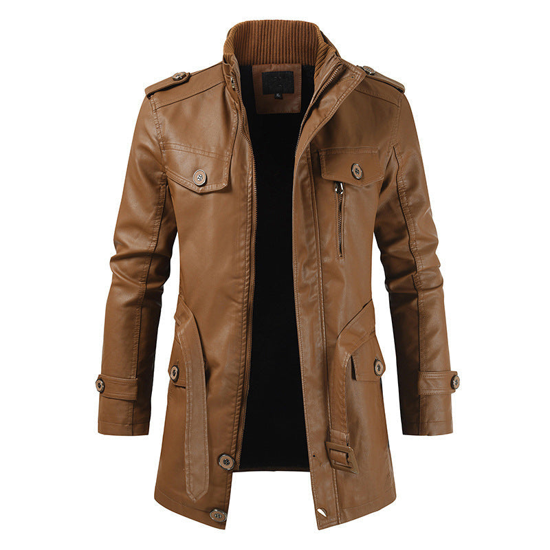 Garry - Lungo Cappotto in Pelle Scamosciata per Uomini