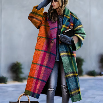 Zariah - Lungo, spesso cappotto con stampa per donne
