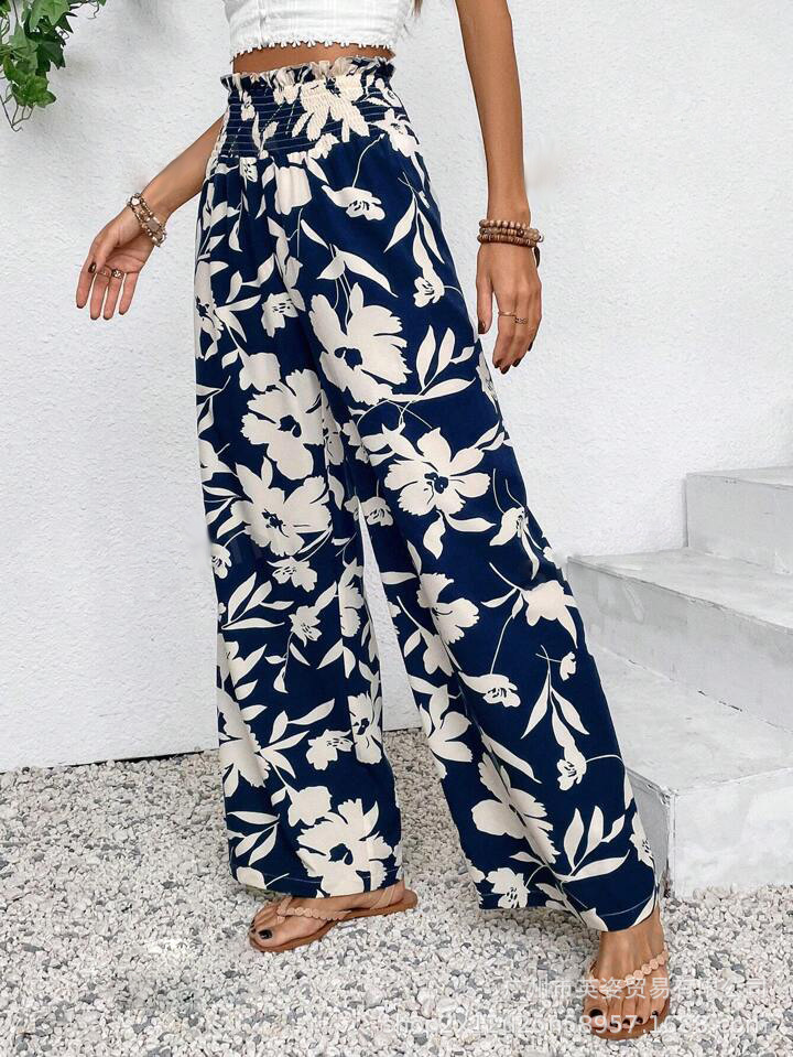 Sharise - Pantaloni a gamba ampia a vita alta per donne