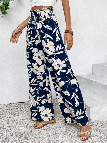 Sharise - Pantaloni a gamba ampia a vita alta per donne