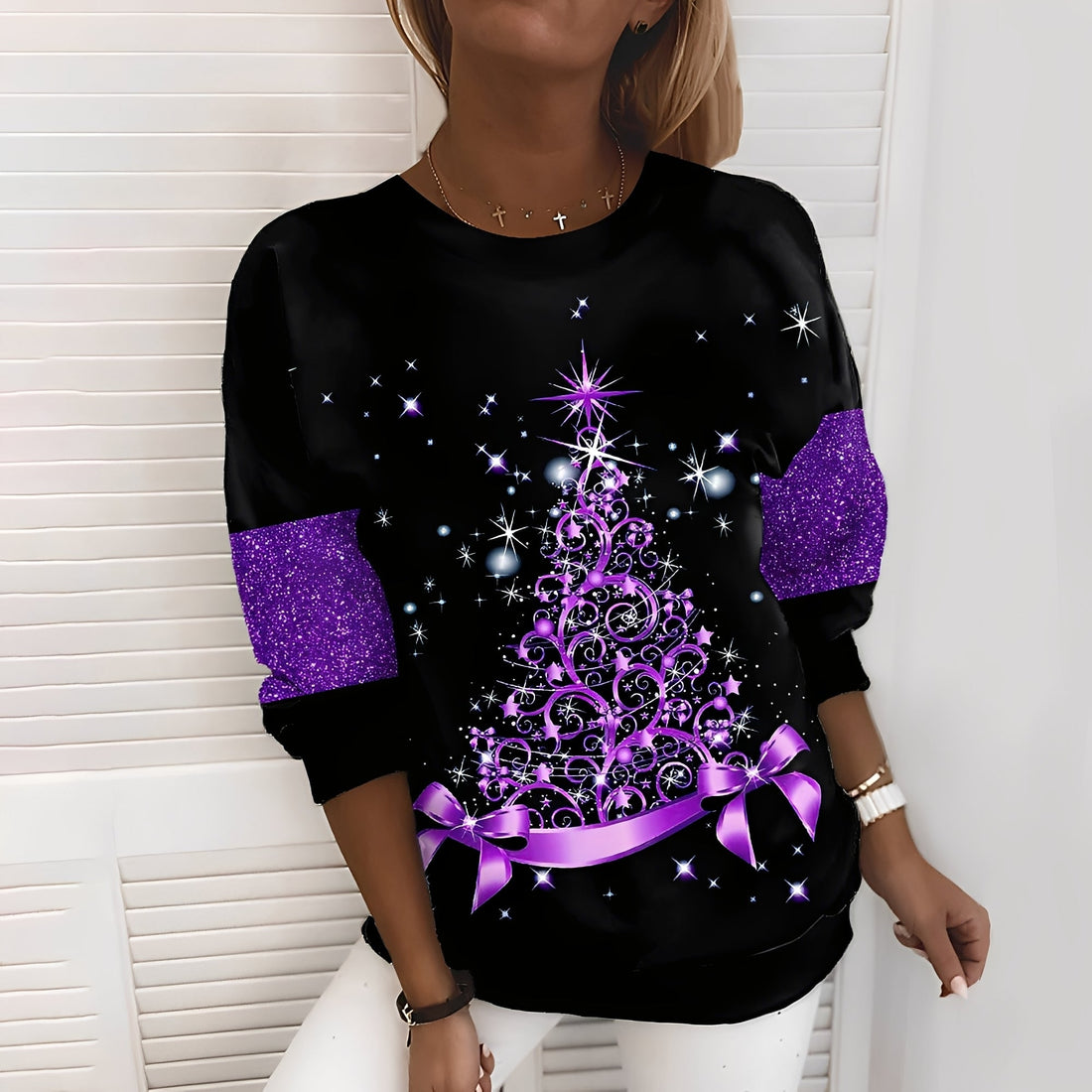 Elizabeth - Maglione festivo con motivo albero per donne
