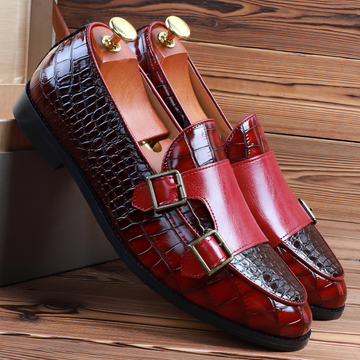 Rafael - Elegante mocassini da uomo in pelle con doppia fibbia