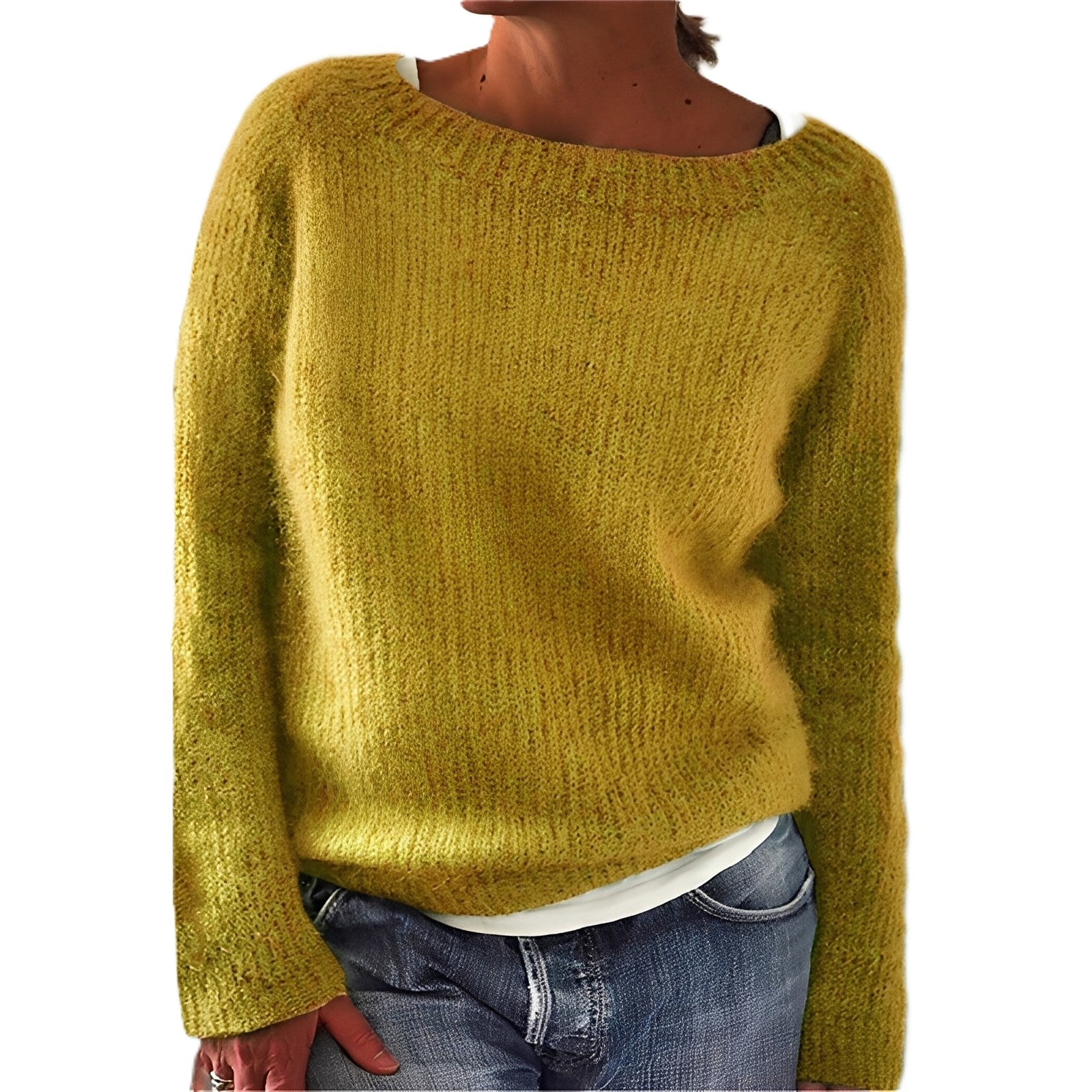 Angelia - Maglione casuale e caldo in morbida maglia per donne