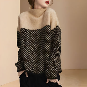 Antonia - Elegante Maglione a Maglia Patchwork per Donne