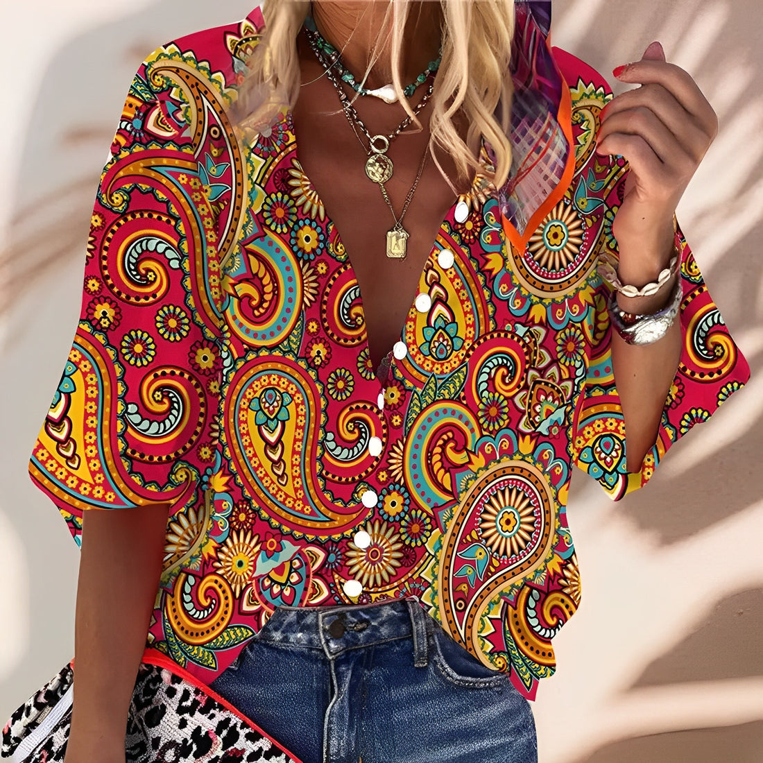 Tiffany - Comoda Blusa con Motivo Floreale per Donne