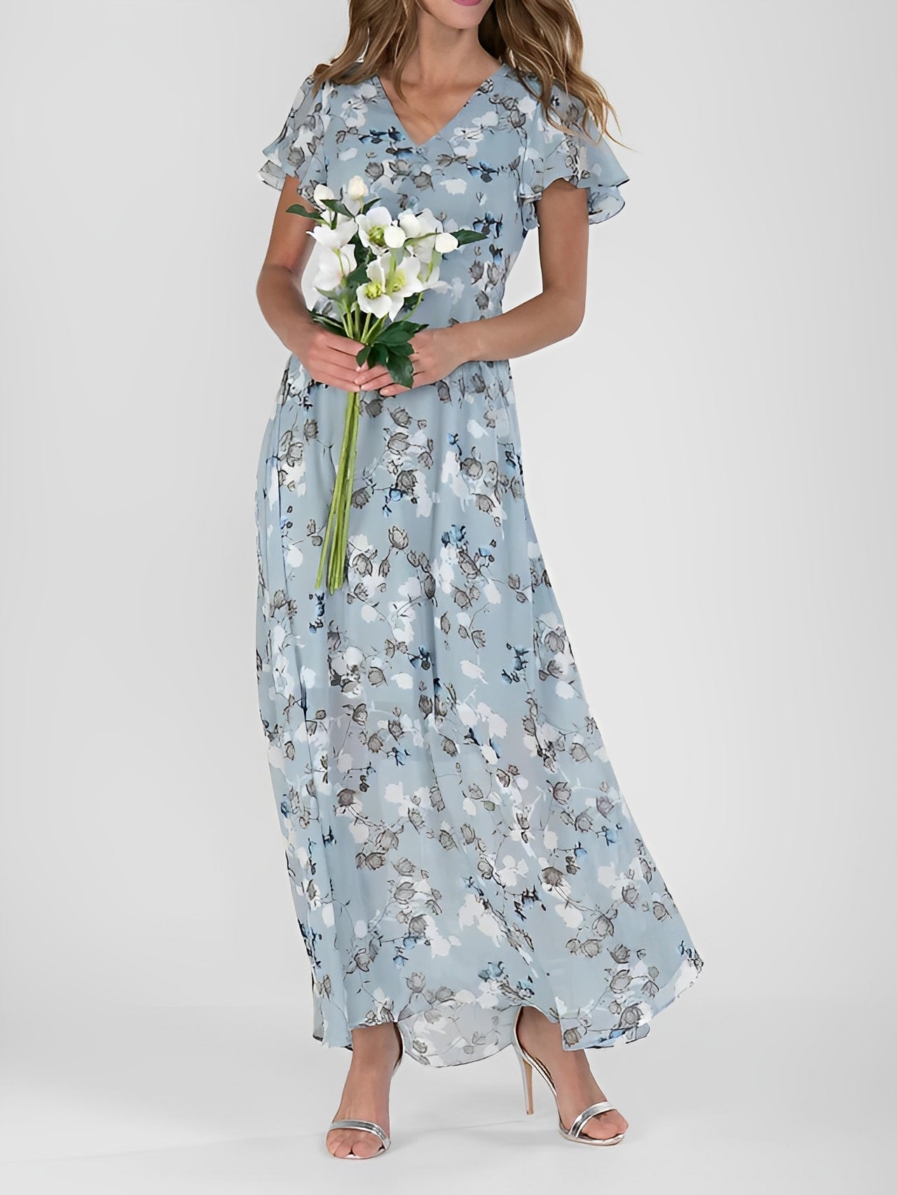 Giselle - Elegante abito midi con stampa floreale per donne