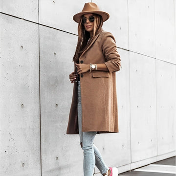 Elaina - Cappotto lungo chic con bottoni