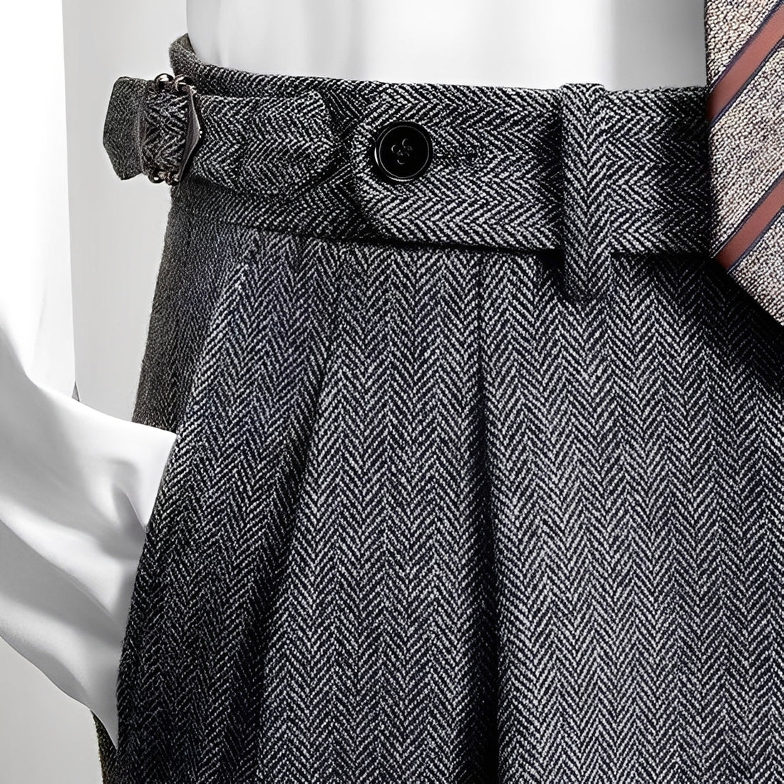 Osbert - Pantaloni casual in tweed di lana per uomo