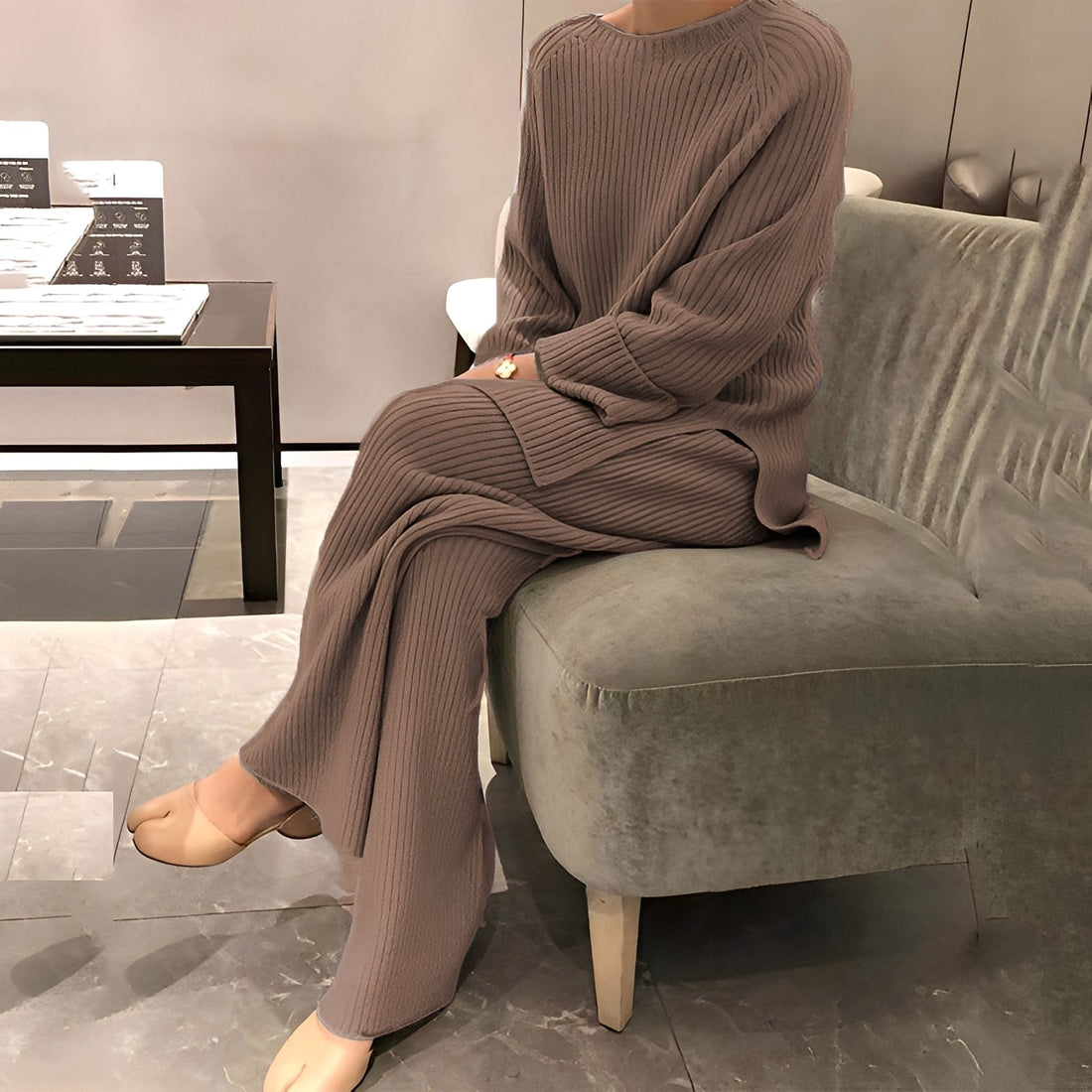 Carolina - Comodo e casual set di maglia per donne