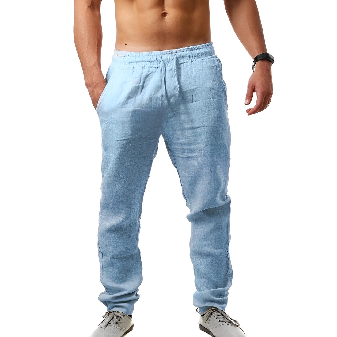 Chandler - Casula pantaloni estivi in lino leggeri per uomo