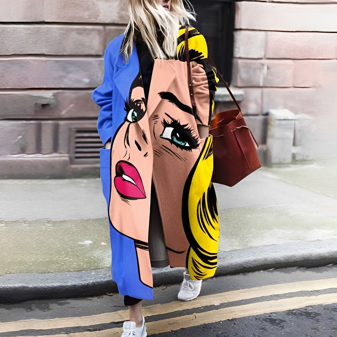 Kelsea - Elegante cappotto da passerella con stampa per donne