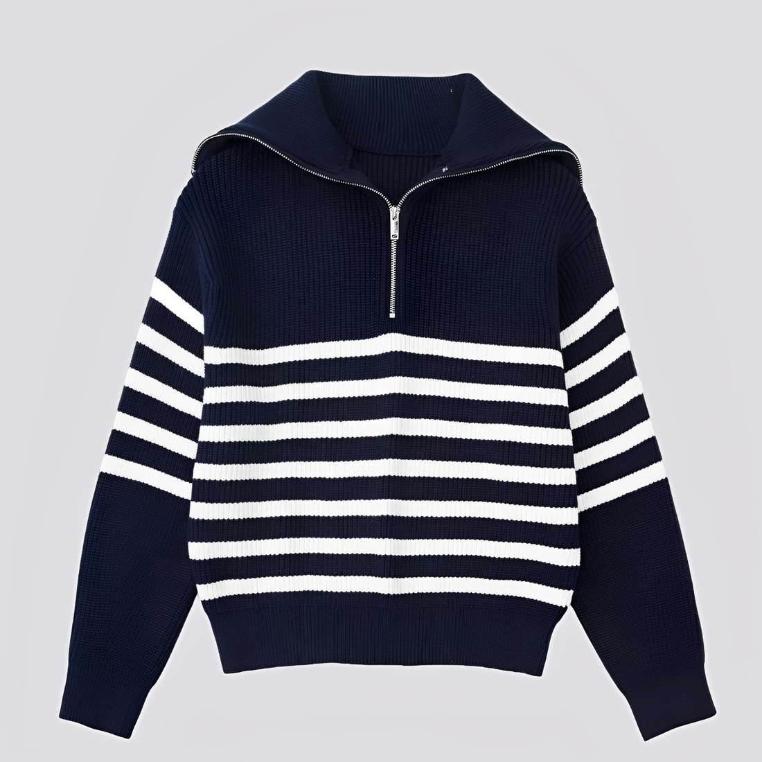 Christine - Elegante maglione a righe con zip per donne