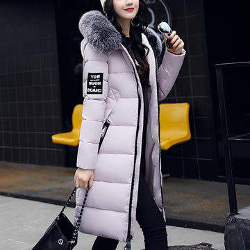 Rowina - Elegante cappotto imbottito con collo di pelliccia per donne