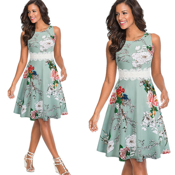 Shawnee - Abito in pizzo senza maniche elegante