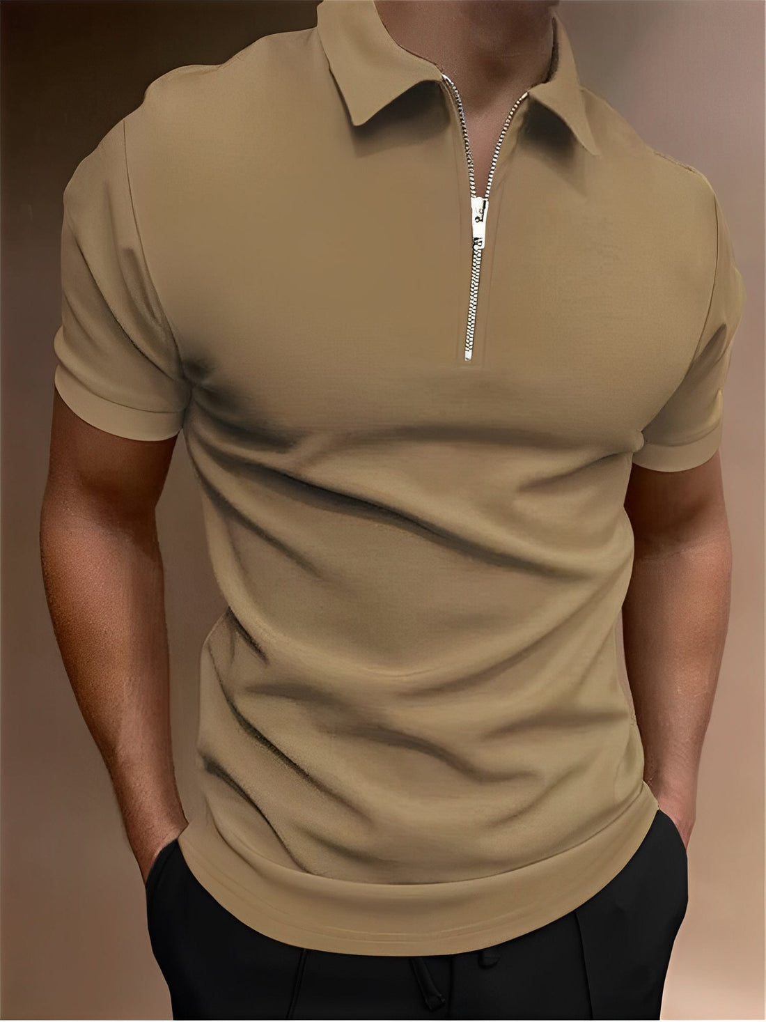 Carl - Polo casual con zip per uomini