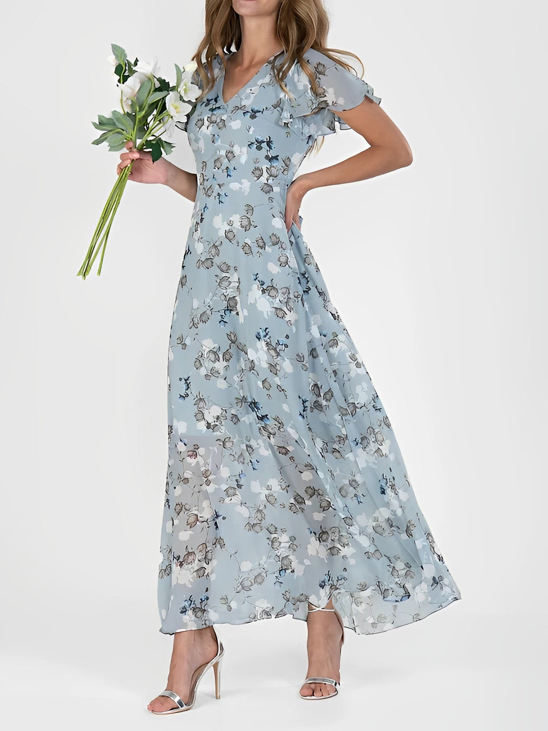 Giselle - Elegante abito midi con stampa floreale per donne