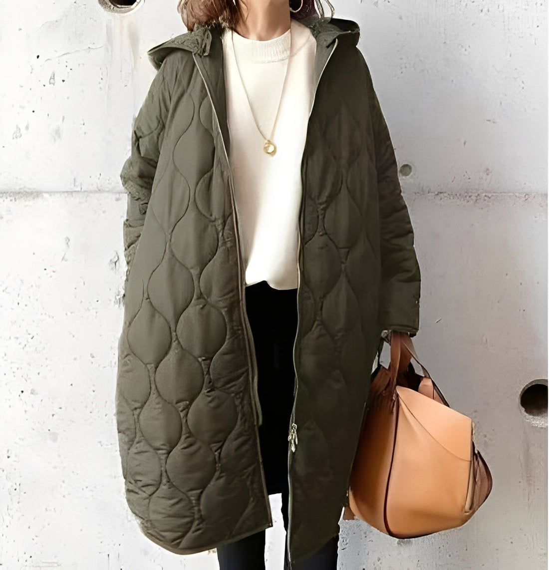Krystine - Cappotto Parka casual con cappuccio per donne