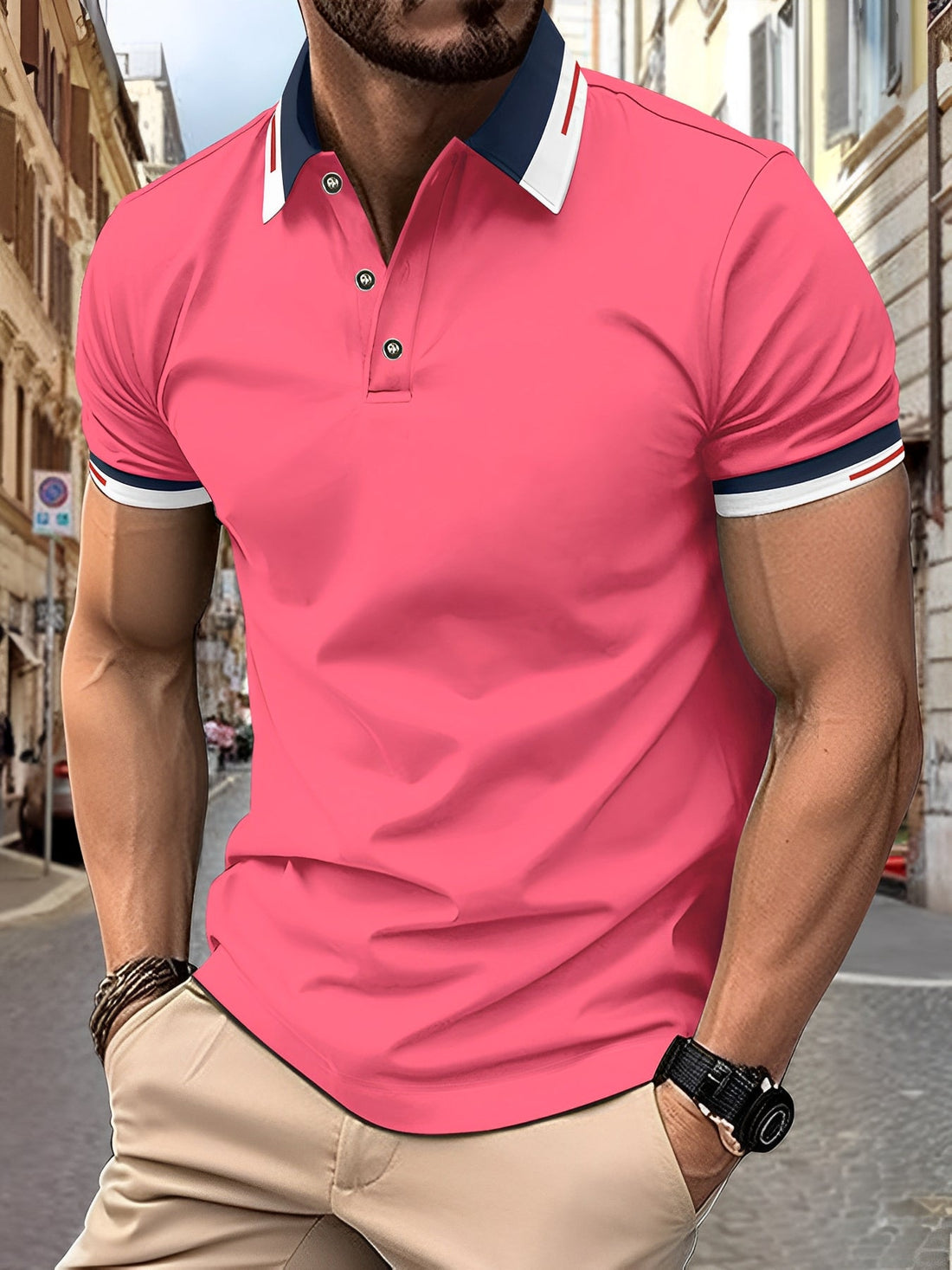 Matthew - Polo semplice con bottoni per uomo