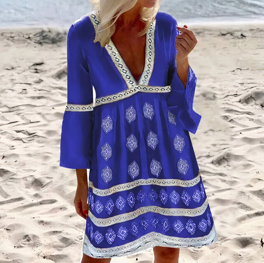 Atasha - Blusa, Scollo a V Profondo, Maniche Svasate