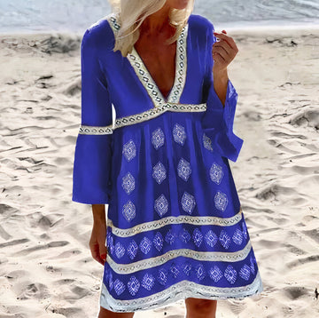 Atasha - Blusa, Scollo a V Profondo, Maniche Svasate