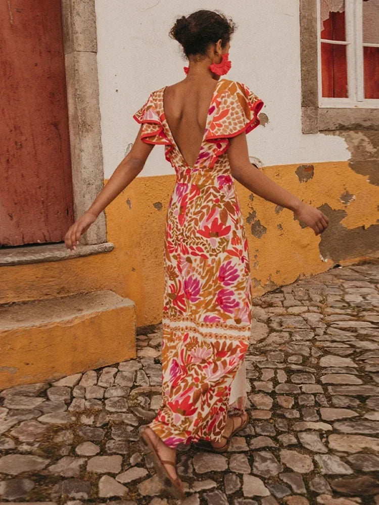 Dianarah- Elegante Vintage Abito a Maniche Lunghe