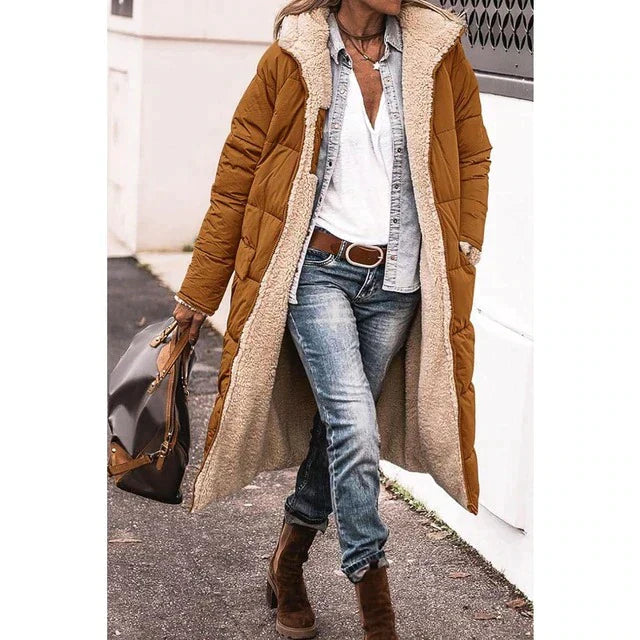 Guadalupe - Mantello casual con cappuccio in pile