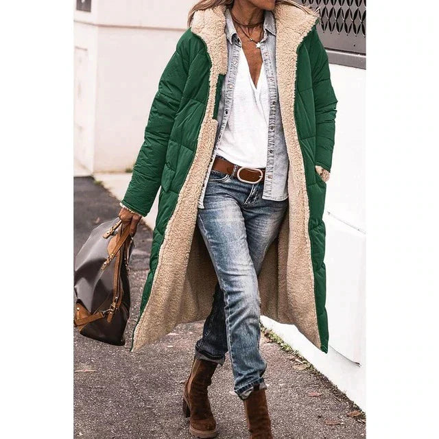 Guadalupe - Mantello casual con cappuccio in pile