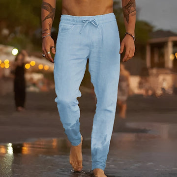 Trafford - Pantaloni da spiaggia in lino casual per uomini