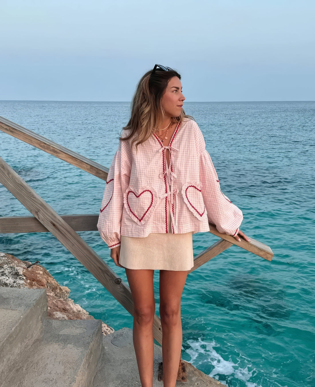 Claudia – Blusa Gingham con Fiocco