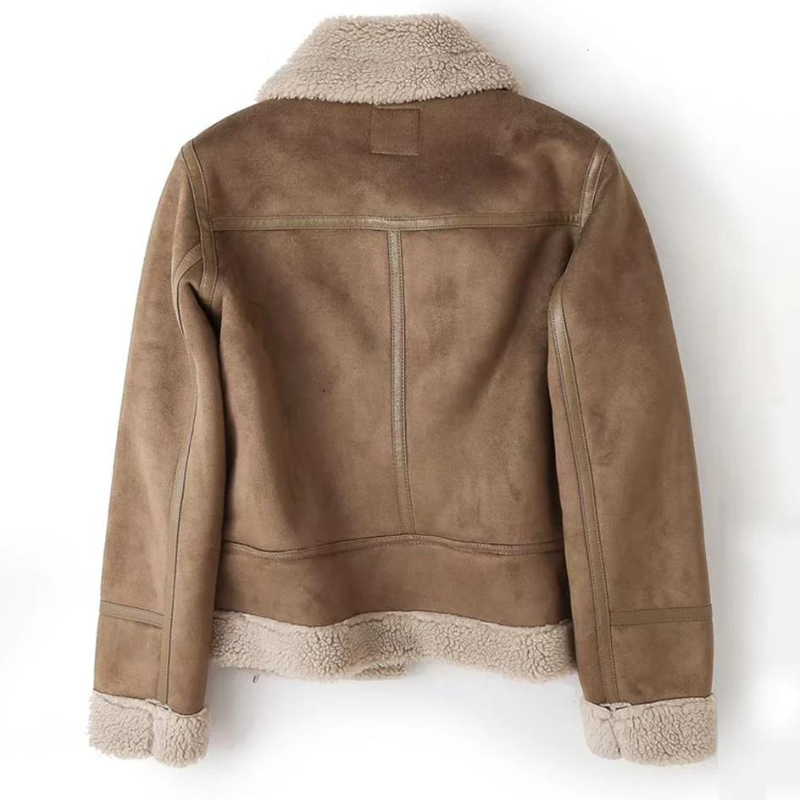 Macie – Giacca in pelle con fodera Sherpa