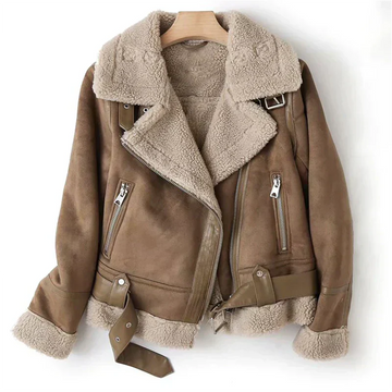 Macie – Giacca in pelle con fodera Sherpa