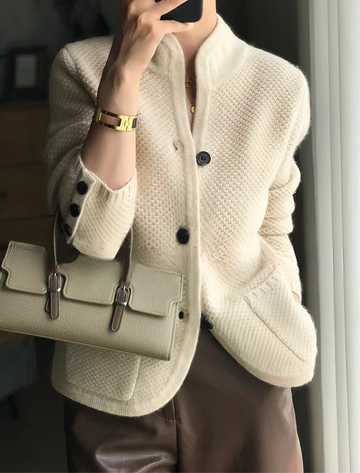 Carissa - elegante cardigan in cashmere con bottoni per donne