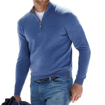 Franco - Scollo a V Maglione con Cerniera