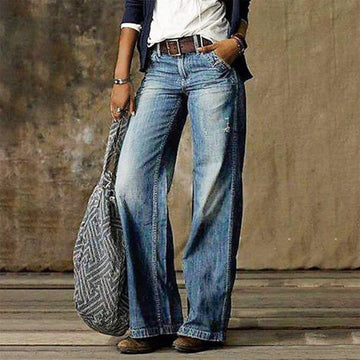Loreth - Pantaloni di tessuto femminili con gamba ampia