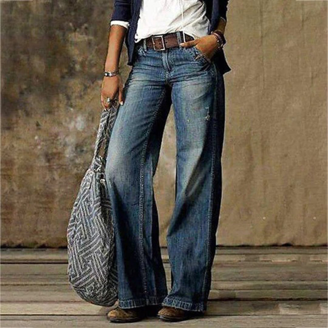 Loreth - Pantaloni di tessuto femminili con gamba ampia