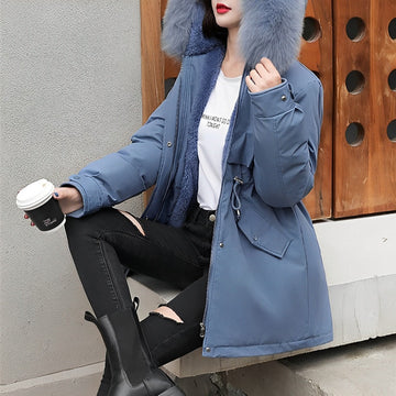 Leone - Parka da donna - Collo in pelliccia, fodera in lana