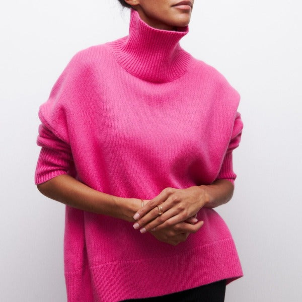 Aponi - Comodo Maglione Donna Collo Alto