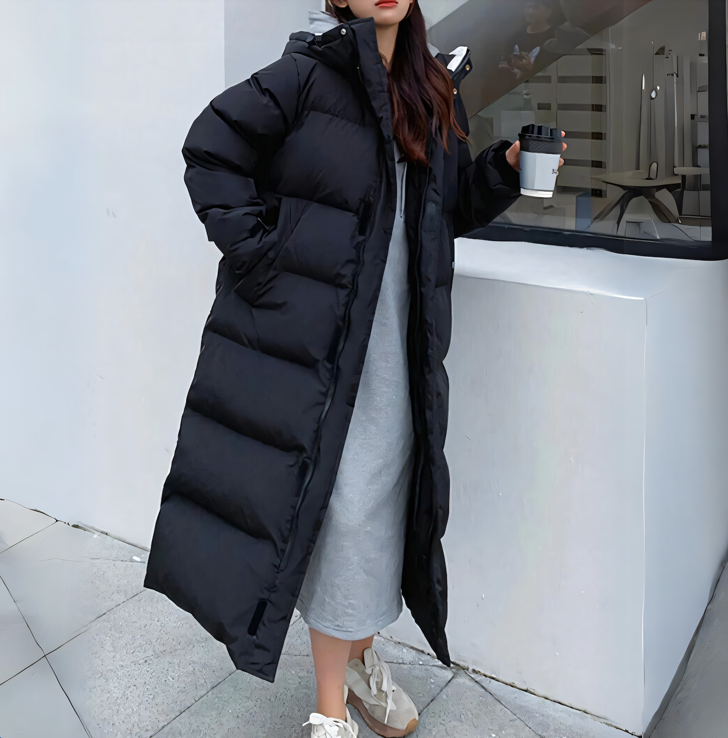 Suzie - Lungo cappotto di piumino trapuntato