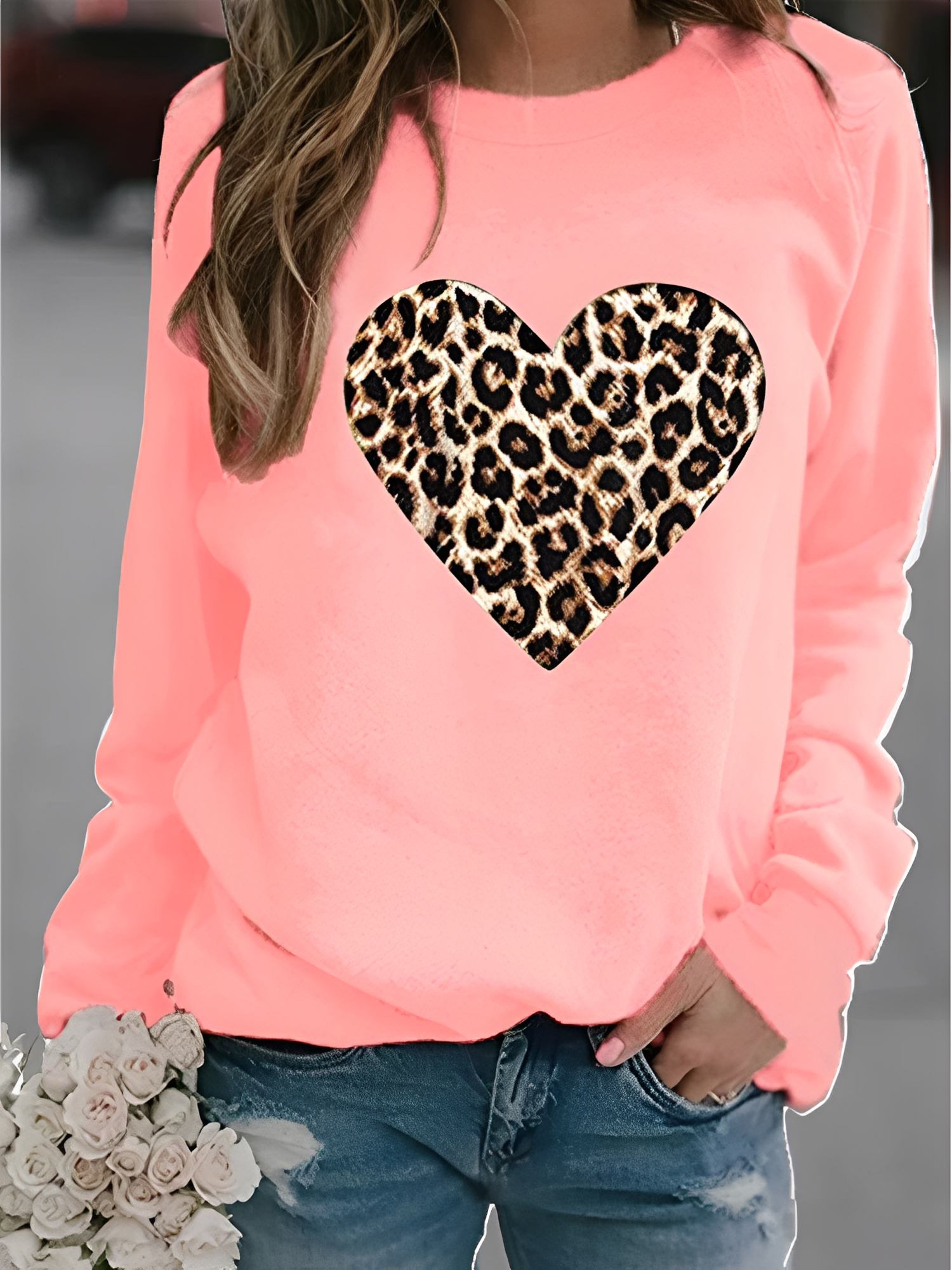 Daniella - Maglione casual con motivo a cuore per donne