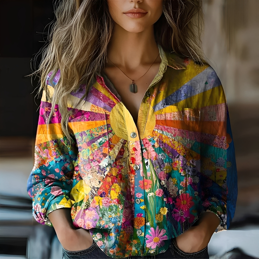 Roselyne - Blusa ampia a motivo elegante per donne