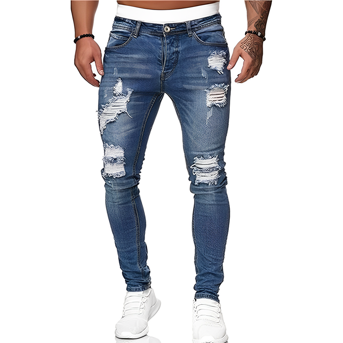 Claud - Jeans slim fit con strappi per uomo