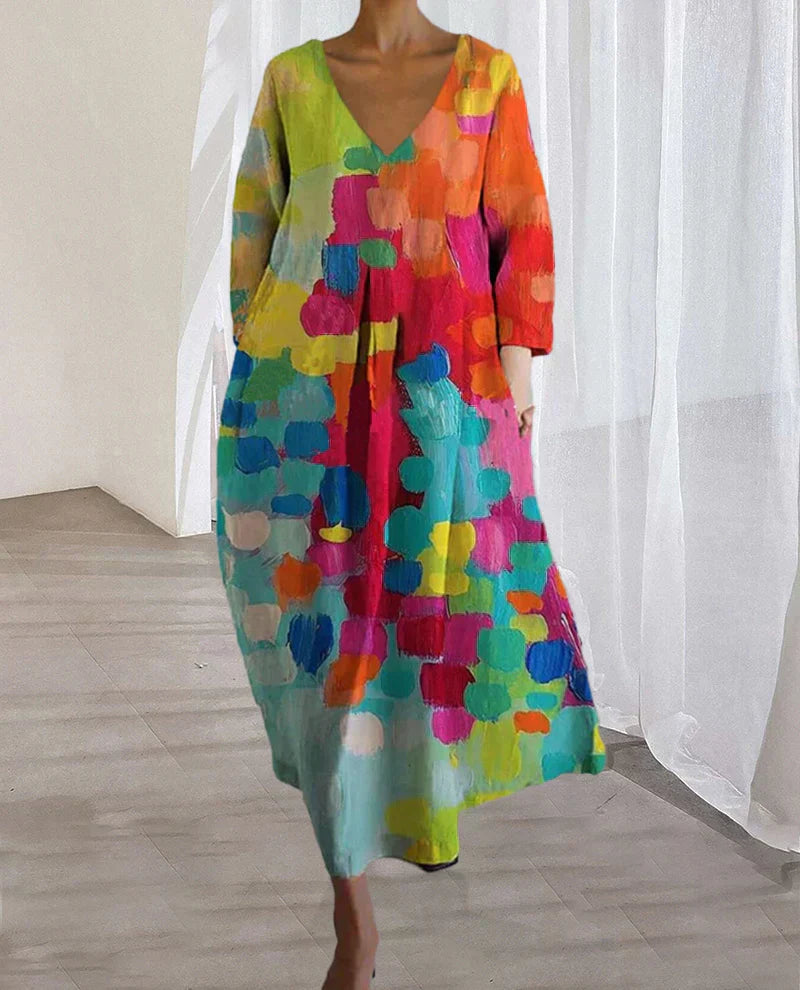 Noemi – Abito Ampio con Stampa Artistica